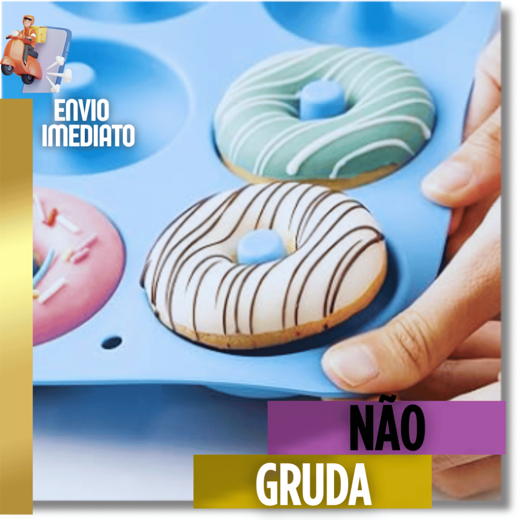 Kit Forma de Donuts Silicone 1/2/3 Peças Donut 6 Cavidades Rosquinha Mini Bolo Pudim Assadeira — imagem 2 de 2