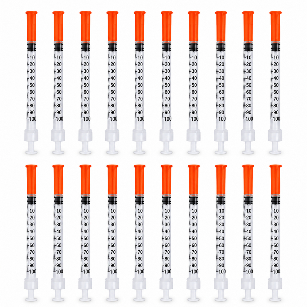 Kit 20 Seringas Insulina 1ml Agulha Fixa 8mmx0,3,0mm U-100 Descartável Estéril Uso Único Venper