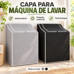 Capa Máquina de Lavar Impermeável com Zíper 8kg a 18kg | Proteção Sol e Chuva | Electrolux Brastemp Consul