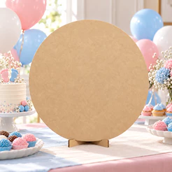 Mini Painel Redondo 50cm Cenário Para Festas Decoração Mesa em MDF