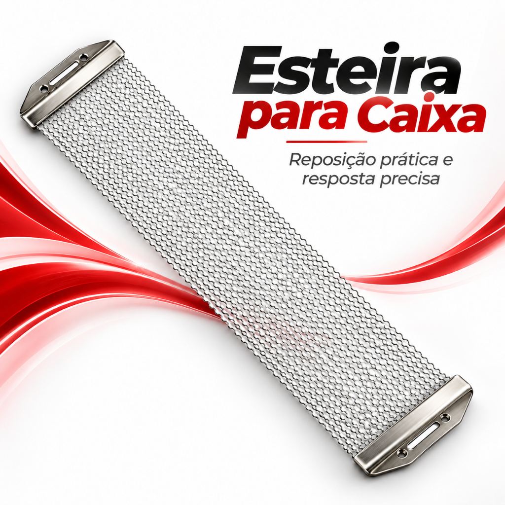 Esteira Luen 12'' com 24 Fios de Aço Carbono Cromada para Caixa de Bateria Modelo 13013