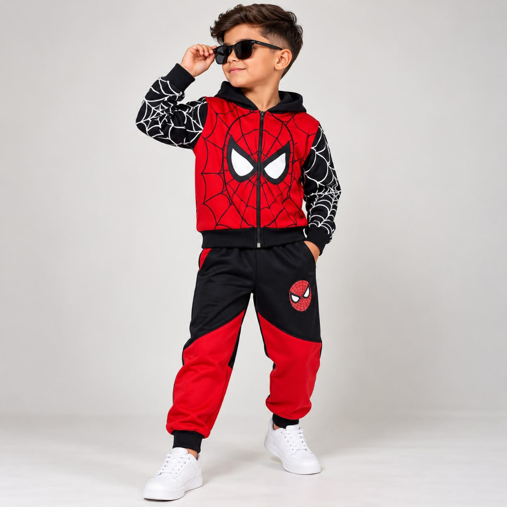 CONJUNTO DE INVERNO INFANTIL JUVENIL MENINO CASACO COM ZIPER E CALÇA COM ELÁSTICO HOMEM ARANHA SONIC BATMAN PROMOÇÃO