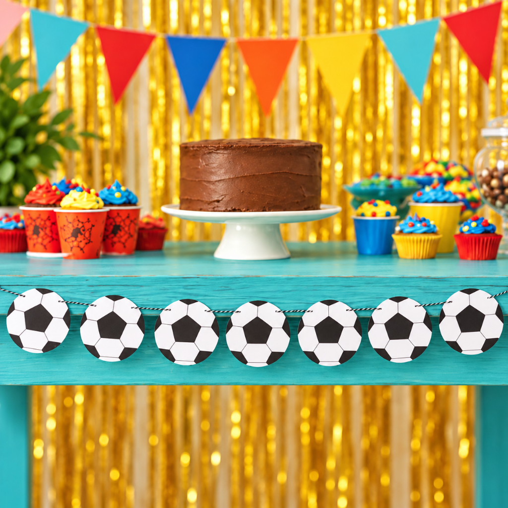BANDEIROLA PARA FESTA TEMA FUTEBOL PARA PAREDE OU MESA - ENVIO IMEDIATO