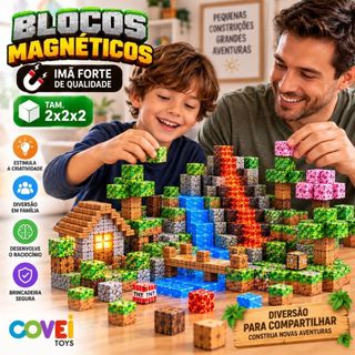 Blocos Magnéticos Infantil Educativo Cubos 60 A 200 Peças Brinquedo Construção Com Ímã Crianças