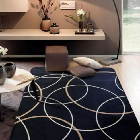 Tapete Flannel Geométrico Aveludado para Sala Quarto Escritório 2,0 x 1,4m - Várias Estampas