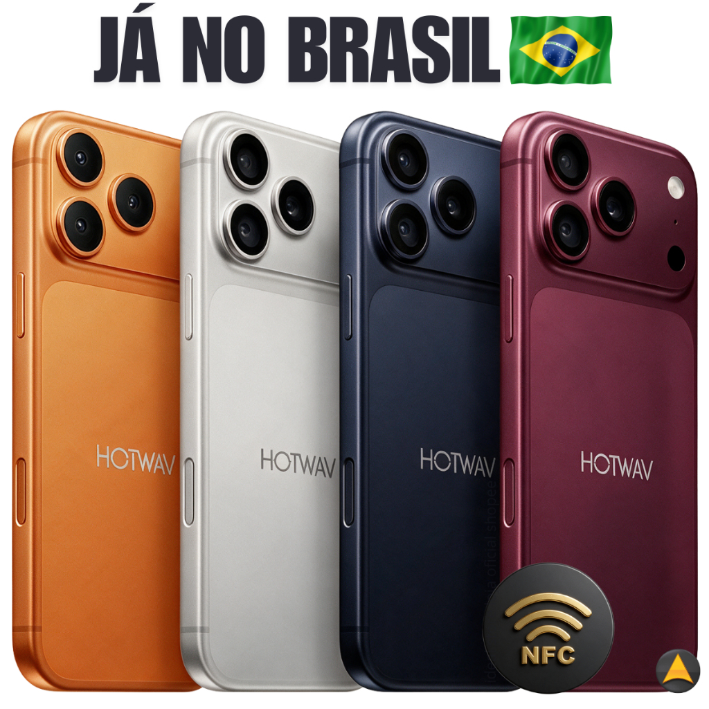 Smartphone Hotwav A18 Pro Max com NFC 4G Dual SIM Tela 6.65" 256/16GB de Ram ou 128/12GB Com Capa e Película