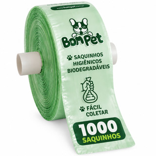 Bobina Cata Caca 1000 Saquinhos Higiênicos Biodegradáveis Cachorro Pet BomPet