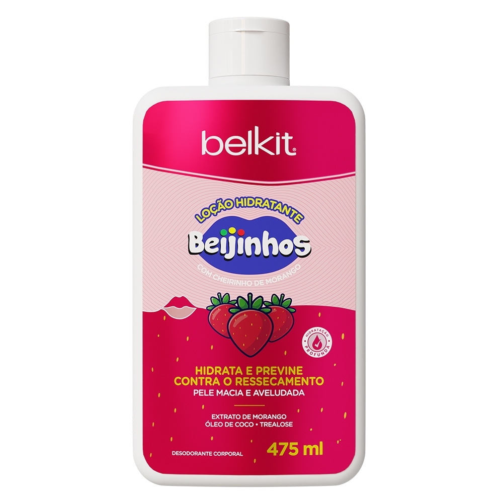 Hidratante Beijinhos Morango 475ml BELKIT