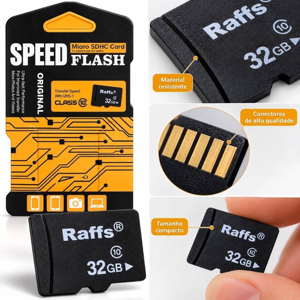 Cartão De Memória Micro Sd Classe 10 Ultra A1 Câmeras de Segurança ENVIO IMEDIATO