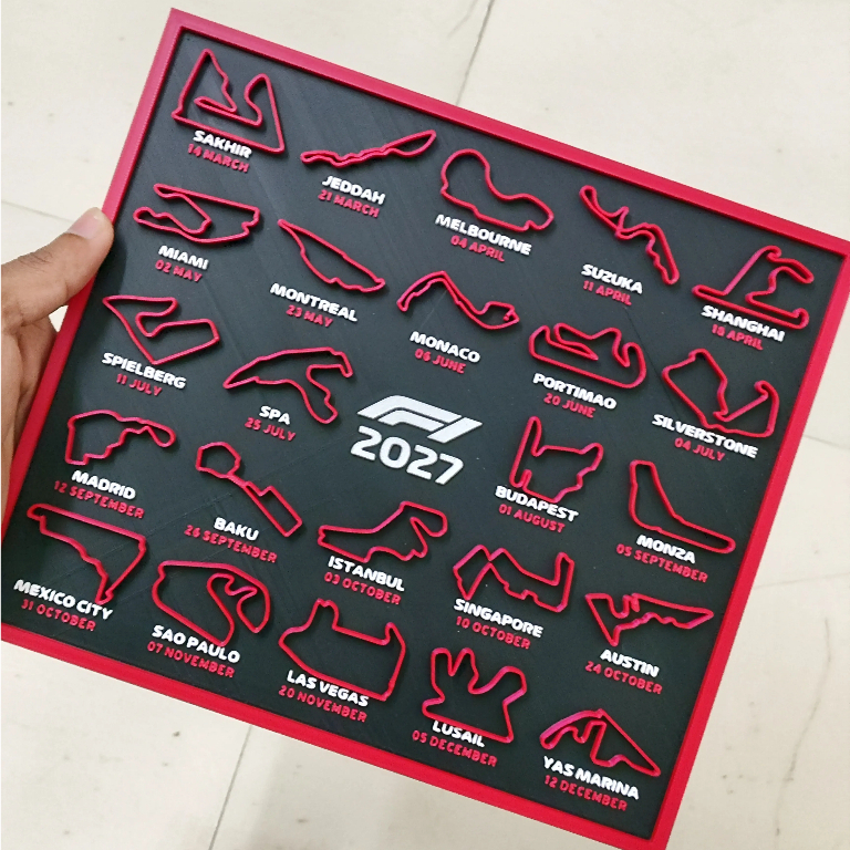 Calendário F1 2027 Oficial | Presente Perfeito para Fãs de Fórmula 1 Todas as Pistas