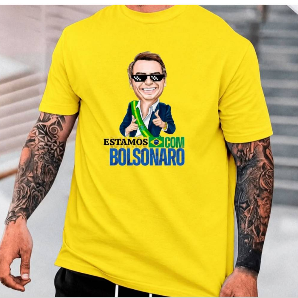 Camiseta Unisex 100% Algodão Bolsonaro Politico Presidencia do Brasil