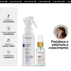 Kit Crescimento Capilar Tônico Force Hair + Sérum Overgrow Anti Queda Fortalecedor Cabelo