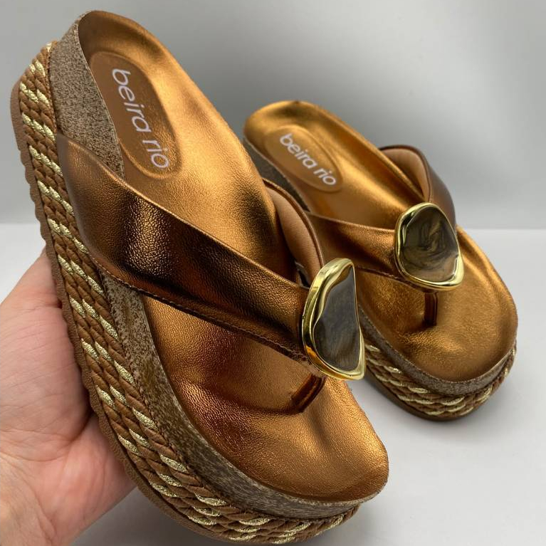 Tamanco Feminino Beira Rio Camila Queiroz Flatform Papete Dedo Confortável Tendencia Moda