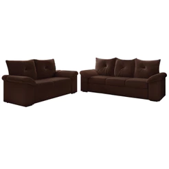 Conjunto de Sofá 2 e 3 Lugares Taurus Veludo Mamflex