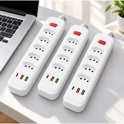 Extensão Elétrica Bivolt com USB e Type-C Cabo 1,8/2m com Interruptor