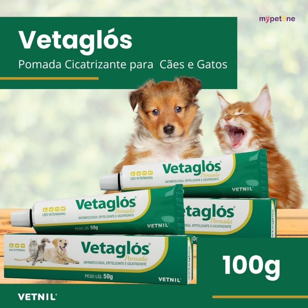Kit 2 Pomada Cicatrizante Vetnil Vetaglos - 50 g