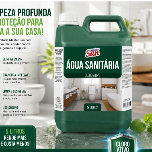 Água Sanitária 5 Litros Master San Cloro Ativo