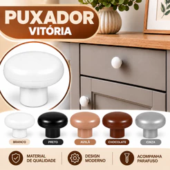 Kit 10 Puxadores Vitórias Plástico Móveis Armários Gavetas Gabinetes Com Parafusos