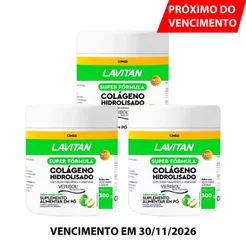 Kit 3 Lavitan Colágeno Verisol Maçã Verde 300g