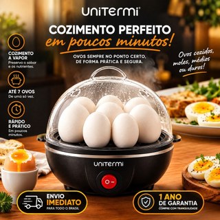 Cozedor De Ovos Elétrico Unitermi 127v Preto Cozinha Sete Ovos