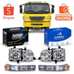 Par Farol Duplo Mb Accelo 715c 815 915c 1016 Com Lanternas Seta
