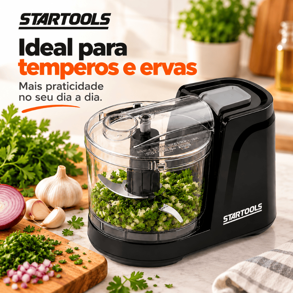 Triturador de Alimentos Startools 350ml 100W 220V Mini Processador Elétrico