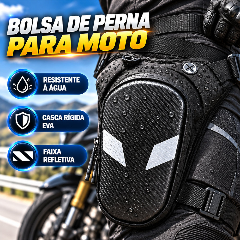 Bolsa Lateral Para Perna de Motocicleta EVA Hard Shell Cintura Pack para Moto, Motociclista e Viagem