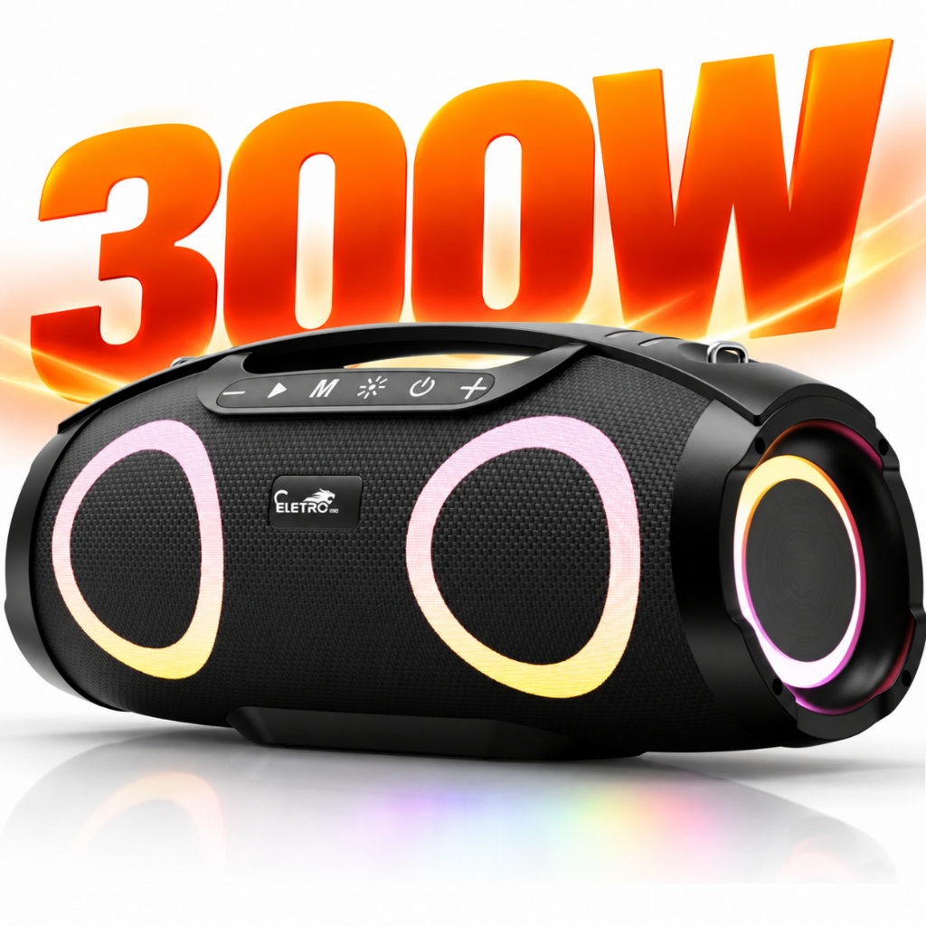Caixa De Som Bluetooth 300w Graves Potentes Bass Boost Alta Potencia Potatil Bombox 110V/220V Aprova De Água