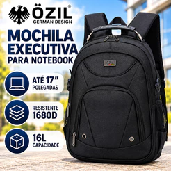 Mochila Bolsa Ozil Executiva Notebook Grande Reforçada Espaçosa