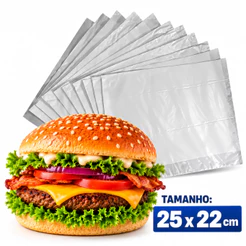 Saquinho Saco 25x22 para Lanche Alta Qualidade Resistente Hambúrguer 1kg Premium
