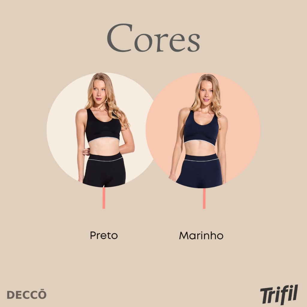 Top Fitness Sem Costura Trifil Feminino Esportivo Resistente Alça Larga de Alta Performance Básico · foto 2