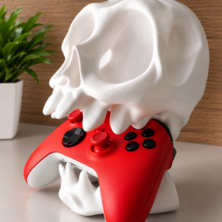 Suporte Caveira para Controle Ps5 ps4 xbox E Fone De Ouvido Base Gamer video game