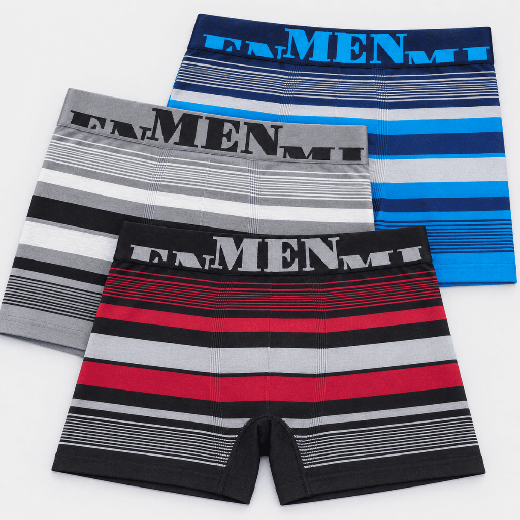 Cueca Boxer Masculina Adulto Sem Costura Cós Com Elástico Confortável Cores Sortidas