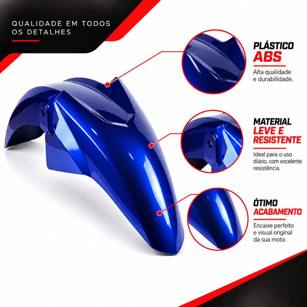 Paralama Dianteiro CG Titan Fan Start 150 160 2014 a 2024 Azul — imagem 2 de 2