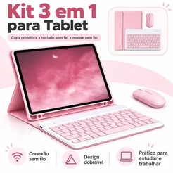 Capa Para Samsung Galaxy Tab S10 FE+ (Plus) 13.1 polegadas Com Teclado Bluetooth Abnt2 (Com "Ç") e Mouse sem fio
