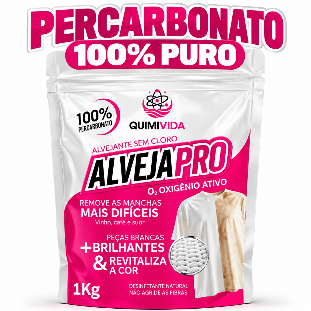 Percarbonato de Sódio 100% Puro AlvejaPro Roupas Brancas espuma Oxigênio Ativo Sem Cloro Original