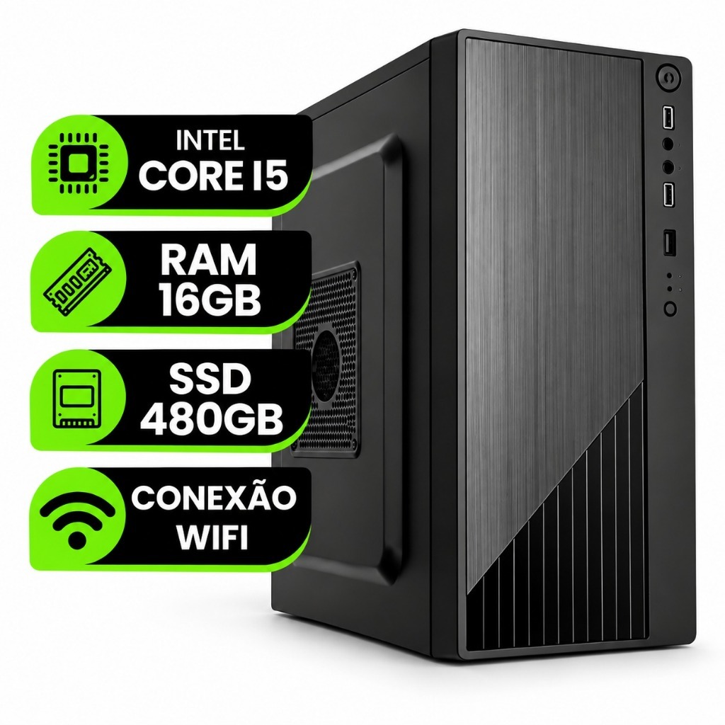 Computador Intel Core i5 2ª Geração | 16GB | SSD 480GB - DDR3