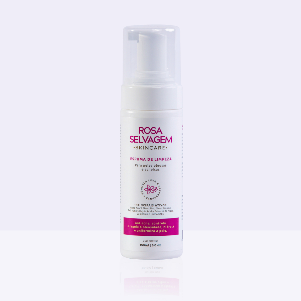Rosa Selvagem Espuma de Limpeza Facial Combate Espinhas, Cravos