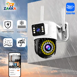 Camera Externa Ip a Prova D'água Wifi Dupla 2 Em 1 com Visao Noturna C/ Infravermelho monitor-G1