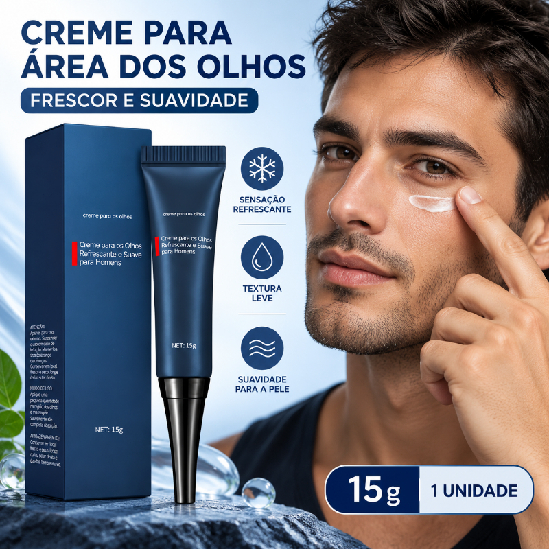 Creme para Olhos Masculino 15g | Creme para Área dos Olhos, Frescor e Suavidade