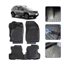 Jogo de Tapete Bandeja 3D para Duster 2013 a 2026 com Bordas Elevadas - Linha Premium