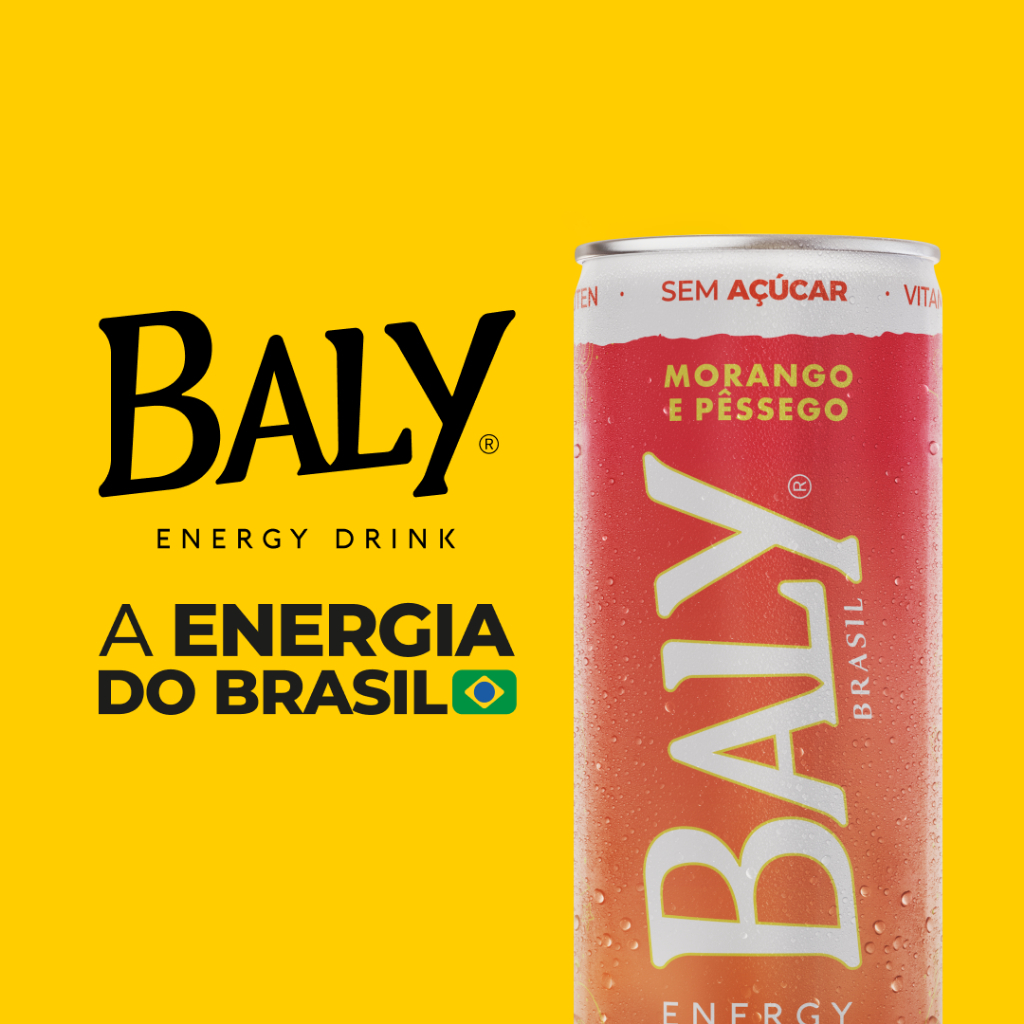 Energético Baly Morango E Pêssego S/Açúcar 250ml Pack 6 Latas — imagem 2 de 2