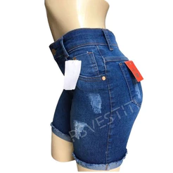 Shorts Com Cintura Alta / Meia Coxa / Elástica