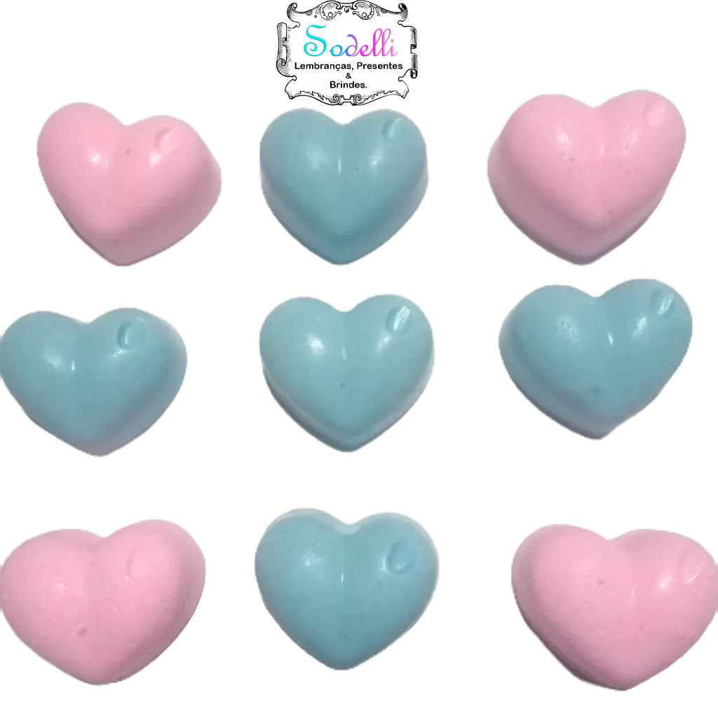 100 Mini Sabonete Coração - Escolha Cor e Aroma - Lembrancinha Perfumada - Casamento, Noivado, Bodas