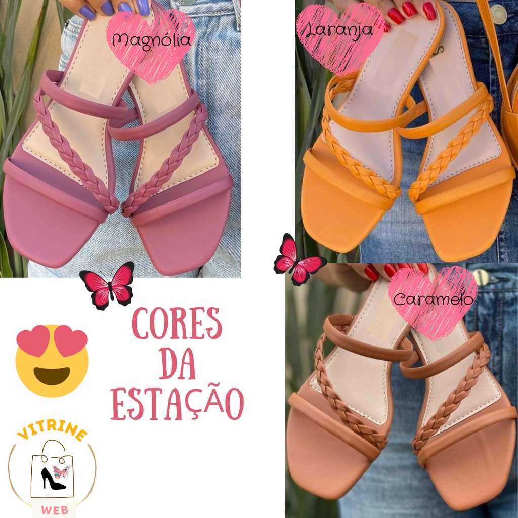 Sandália Feminina Rasteirinha Rasteira Confortável Para Sair Dia A Dia e Trabalho Lançamento Verão 2022