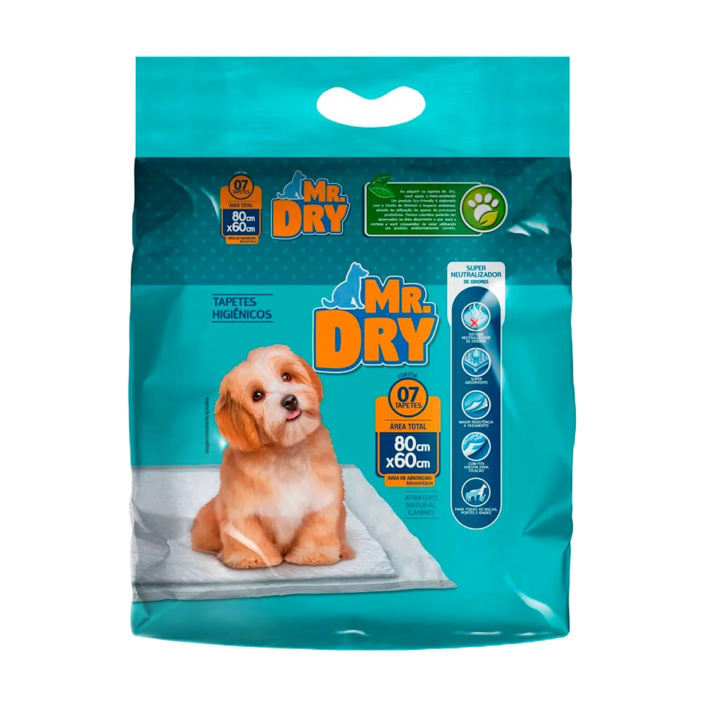 Tapete Higiênico Mr Dry 80x60cm 7 Unidades em Oferta na Shopee