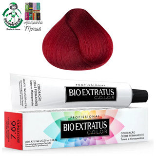 Coloração Creme Bio Extratus Color 7.66 Louro Médio Vermelho