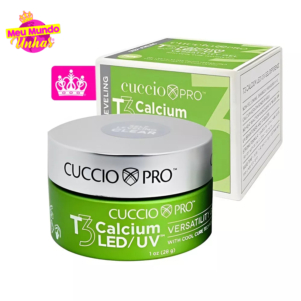 Gel T3 Calcium Cuccio Original 28g Unhas Gel LED/UV em Oferta na Shopee