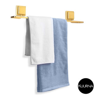 Porta Toalha de Banho Toalheiro com Fita Dupla Face 3M Resistente Prático Dourado Fosco Arthi