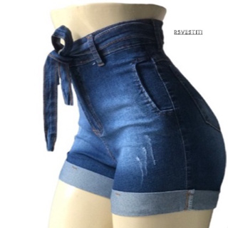 Shorts Jeans Feminino Cintura Alta em Oferta na Shopee